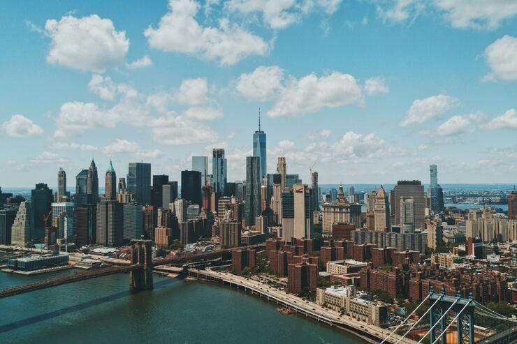 New York City and Manhattan bridge